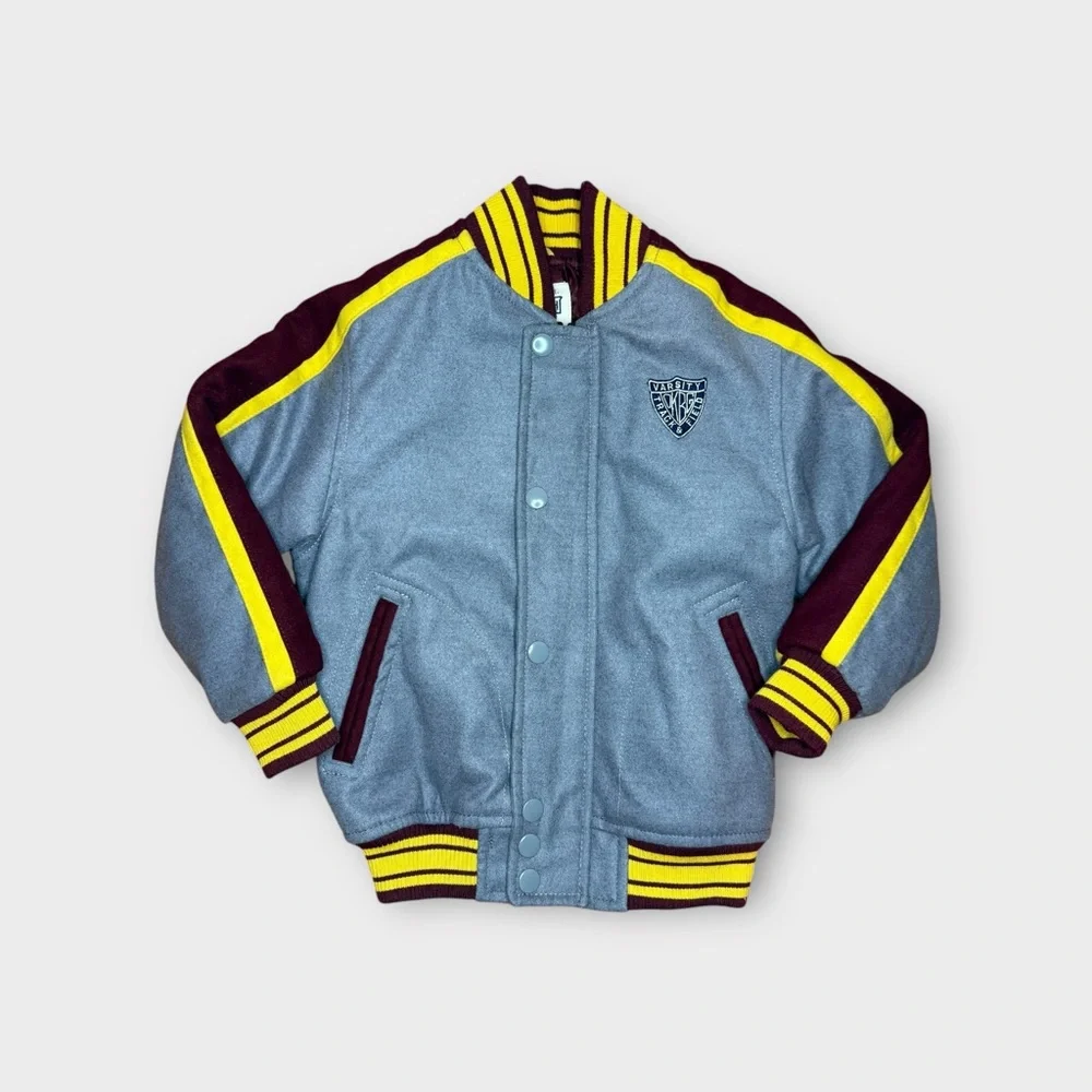 OshKosh B’gosh Y2K Gray & Maroon Varsity Jacket